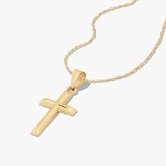 A truly timeless pieces. This gold cross pendant necklace is an elegant, stylish way to celebrate your faith. Wear it alone or layer it for a modern look. Xmas Wishes, Gold Cross Pendant, Gold Cross, Cross Pendant Necklace, Metal Necklaces, Cross Pendant, Timeless Pieces, Precious Metals, Fine Jewelry