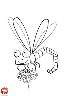 a drawing of a bug on a flower with the caption's name below it