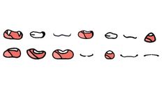 an image of different shapes and sizes of doughnuts on a white background with black lines