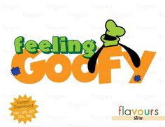 the words feeling goofy with an image of a cartoon character in green and orange