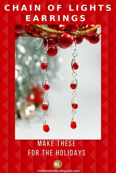 the cover of chain of lights earrings make these for the holidays