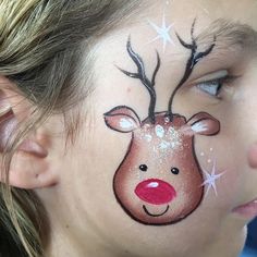 Face Painting Christmas Easy, Small Christmas Face Paint Ideas, Easy Face Painting Designs