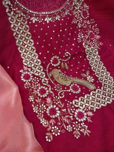 Item Overview ATHARVA Hand Embroidered Salwar Kameez w/Embroidery Panel Reds w/Banarsi Silk Dupatta/Custom Stitch/Churridars/Plazo/Bridal Trousseau/ Dno. CH1531 Fabric: * Shirt Chanderi Silk - Reds- 2.5 Mts Hand Embroidered Neck. * Dupatta: Banarsi Silk Dupatta- 2.5 Mts - Pink * Bottom Santoon Silk 2.5 Mts. Excusive Hand Embroidered Party Wear Punjabi Suit. Customization: * Fabrics Customization: Designs Can be made in different Fabrics. *Color Customization: Designs Can be made in different Col Embroidered Coasters, Patiala Salwar Kameez, Embroidered Salwar, Bridal Trousseau, Embroidered Wedding Dress, Embroidery Bracelets, Embroidered Scarf, Easy Embroidery, Embroidery Sweater