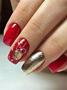 Christmas Gel Nails, Her Nails, Christmas Nails Acrylic, Festival Nails, New Year's Nails, Xmas Nails, Luxury Nails, Fancy Nails