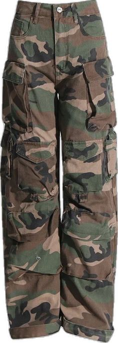 Camo Cargo Pants Women, Stylish Cargo Pants, Cargo Pants Camo, Denim Wide Leg Pants, Pants Trend, Long Sleeve Activewear, Army Camouflage, Streetwear Jeans, Camouflage Pants