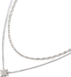 Chic Necklaces With Silver Chain For Layering, Silver Double Strand Clavicle Chain Necklace, Silver Double Strand Layered Necklace With Clavicle Chain, Layered Long Silver Necklace, Silver Layered Long Necklace, Minimalist Silver Layered Chain Necklace, Silver Minimalist Layered Necklace With Double Chain, Silver Double Strand Necklace, Silver Double Chain Lariat Necklace