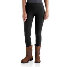 A comfortable essential done the Carhartt way. These women's mid-rise leggings give you the ultimate mix of flex and durability. They're made from lightweight fabric that wicks sweat and fights odor. Designed with extra stretch between the legs, these pocket leggings give you the range of motion you need when climbing ladders, riding horses, or crawling under the sink to fix a pipe.More Carhartt Leggings, Sonus Festival, Trekking Outfit Women, Trekking Outfit, Carhartt Womens, Carhartt Pants, Carhartt Women, Knit Leggings, Pocket Leggings