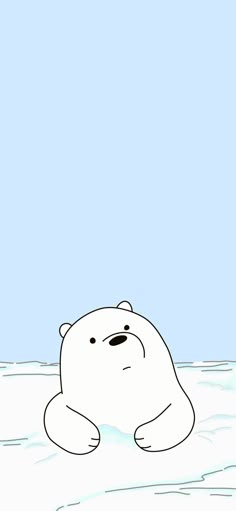 a drawing of a polar bear floating in the water