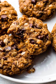 the best pumpkin oatmeal cookies are made with chocolate chips and almonds