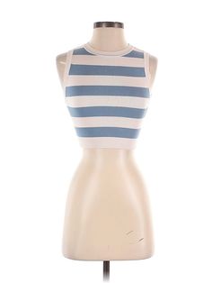 Zara Sleeveless T Shirt Size: Small Tops - used. 31% Polyamide, 69% Viscose | Zara Sleeveless T-Shirt: Blue Tops - Size Small