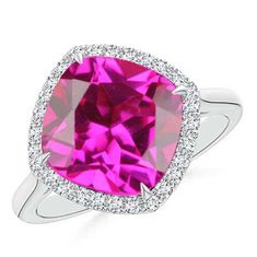 14KT Gold Natural Pink Tourmaline 2.09Ct & IGI Certified Diamond Wedding Ring Today We Have a Solid 14KT White Gold Cushion Shape/Cut, Natural and Untreated, Genuine Pink Tourmaline & Diamond, of the Most Beautiful Pink Color. This Ring is made out of Solid 14KT White Gold and Beautiful Pink Tourmaline & Diamond it is one of the Most Sought Out After Classic Designs of all Fine Ring. Further More, This Pink Tourmaline with its One of a Kind Color and Fire, is Extremely Unique.   This is a most beautiful ring because of the color this Pink Tourmaline has and it is made with excellent craftsmanship. this ring will bring value and status to your life. Total Carat Weight - 2.09 Carat Tourmaline Weight - 1.93 Carat  Natural Diamond Weight - 0.16Ct Ring Size - Ring Is Currently US SIZE 7.00 howe Platinum Pink Rings With Halo Setting, Formal Pink Sapphire Rings With Cushion Cut, Formal Pink Sapphire Cushion Cut Rings, Pink Gia Certified Ruby Ring For Wedding, Gia Certified Pink Ruby Ring For Wedding, Pink Platinum Ruby Ring For Wedding, Platinum Gemstones With Halo Setting For Wedding, Wedding Platinum Gemstones With Halo Setting, Formal Gia Certified Pink Gemstones