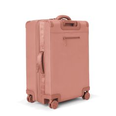 By looking at capacity, maneuverability, and durability, the designers here at Dagne Dover perfected this smaller pink checked luggage to fit the needs of everyone. Pink Luggage With Sleeve For Business Trips, Modern Pink Luggage With Sleeve, Pink Luggage With Sleeve For Overnight Trips, Pink Luggage With Luggage Sleeve For Overnight Trips, Luxury Pink Luggage With Sleeve, Modern Pink Rectangular Luggage, Dagne Dover, Checked Luggage, You Bag