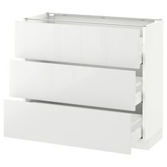 a white cabinet with two drawers on each side