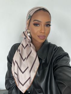 At Kaï apparel we are widely known for our beautiful multi wear satin scarf collection. Check out our page for more designs and patterns. Size 90x90cm perfect for turban or hijab styles as they are soft and easy to work with.  For more elegant modest clothing from lounge wear to abayas, hijabs, satin turbans, hijab magnets and more check out our Etsy store.  At KaÏ Apparel we love our fashion and decided to bring out our own modesty line to go with our style. We are in love with the pieces and hope you will love them too 😍 If you have any questions feel free to message us or check out our instagram *Note we do not do refunds and or Exchanges Satin Head Wrap, Turban Mode, Satin Turban, Turkish Hijab, Satin Bandana, Hijab Stile, Headwrap Hairstyles, Scarf Turban, Arabic Clothing