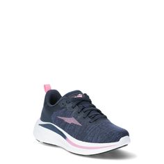 It's hard to decide which takes center stage in these new Women's Avia Comfort 2 Sneakers...comfort or style! This lace-up style features a breathable knit upper with heat-sealed TPU reinforcements in all the right places. These athletic shoes are perfect for working out, or just for a long day on your feet. Additional comfort features include a lightweight EVA midsole and a memory foam insole, while a TPR outsole adds durability and traction. Size: 6.5.  Color: Blue.  Gender: female.  Age Group: adult. Comfortable Synthetic Running Shoes With Laces, Comfortable Blue Running Shoes For Jogging, Comfortable Navy Sneakers With Cushioned Footbed, Navy Low-top Sneakers With Arch Support, Sporty Blue Sneakers, Navy Sporty Sneakers With Arch Support, Blue Breathable Textile Running Shoes, Lace-up Walking Shoes With Arch Support, Casual Textile Running Shoes