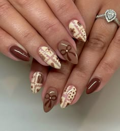 November Nails, Autumn Nail, Girly Acrylic Nails, Seasonal Nails, Cute Gel Nails, Trendy Nail Art, Brown Nails