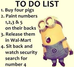 a minion with the words to do list on it's back and bottom