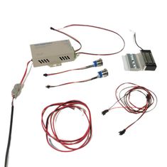 an electronic device with wires and other accessories