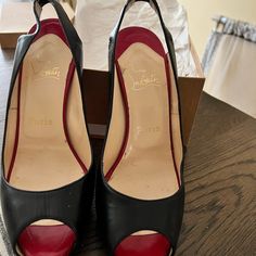 In Like New Condition. These Do Not Run Small They Are 8.5 Slingbacks, Louboutin Shoes, Christian Louboutin Shoes, Shoes Women Heels, Christian Louboutin, Shoes Heels, Like New, Women Shoes, Running