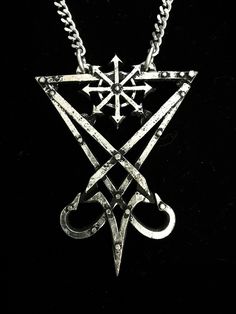 Handmade sculpture of the Sigil of Lucifer with a chaos star and an antique finish This Sigil of Lucifer pendant is sold with a stainless steel chain. This seal of Lucifer is a pendant of 5.8cm  This Sigil of Lucifer Necklace is a sculpture of my own creation, i create and work the metal by myself at home. The material used is the finest and highest grade hypoallergenic pewter alloy of 98%tin You can combine many of my creations in an order to save on shipping charges, it is always same price no Fall Of Lucifer Art, Symbolic Metal Necklaces With Antique Finish, Lucifer Necklace, Fall Of Lucifer, Satanic Rules, Chaos Star, Satanic Jewelry, Sigil Of Lucifer, Pentagram Pendant