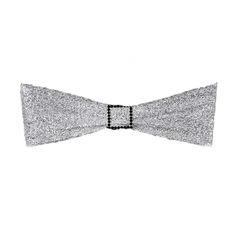 a silver bow tie on a white background