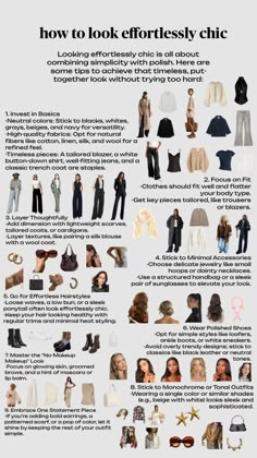 an info sheet describing how to look effortlessly chic