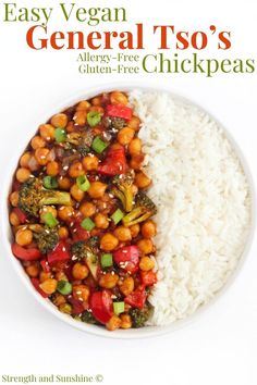 the cover of easy vegan general tso's allergy - free chickpeas