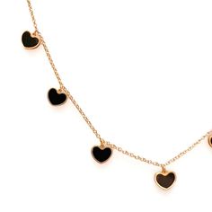 Onyx Heart Dangle Station Necklace handcrafted in Italy 14K Yellow GoldOnyx heart 7mm18” long adjustable 16” Lobster clasp Elegant Heart Charm Dangle Necklace, Elegant Necklace With Heart Charm And Dangle, Black Heart-shaped Jewelry With Adjustable Chain, Black Heart Shaped Jewelry With Adjustable Chain, Elegant Black Heart Necklace With Adjustable Chain, Luxury Black Heart Pendant Necklace, Luxury Heart Pendant Jewelry With Lobster Clasp, Black Heart Beads Dangle Jewelry, Elegant Black Necklace With Heart Charm