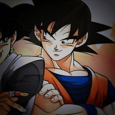 an animated image of gohan and son gohan