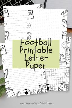 football printable letter paper on top of a desk