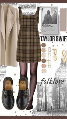 an image of a woman's outfit and shoes in the style of taylor swift