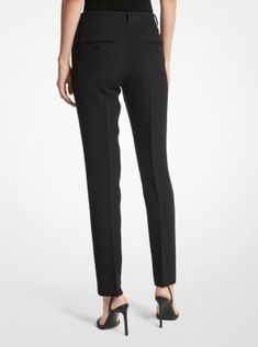 Michael’s signature Samantha pants are a timeless essential. Tailored from double crepe sablé, this pair features belt loops, back welt pockets and a sharp, minimalist fit and feel. Modern Straight Silhouette Bottoms For Workwear, Straight Silhouette Office Pants With Pressed Crease, Elegant Pants With Pressed Crease And Straight Silhouette, Elegant Straight Silhouette Pants With Pressed Crease, Elegant Straight Pants With Pressed Crease, Elegant Bottoms With Welt Pockets And Straight Silhouette, Slim Fit Office Pants With Belt Loops, Sleek Pants With Welt Pockets And Straight Silhouette, Elegant Straight Silhouette Pants For Office