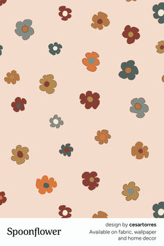 an image of a flower pattern on a wallpaper design by seamtories available on fabric, wallpaper and home decor