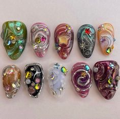 Alle berichten • Instagram Junk Nails, Nail Art For Beginners, Pretty Gel Nails, Really Cute Nails, Kawaii Nails, Manicure Y Pedicure, Heart Nails, Dream Nails, Funky Nails