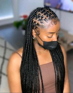 Cornrows Braids For Black Women, Short Box Braids Hairstyles, Big Box Braids Hairstyles, Feed In Braids Hairstyles, Box Braids Hairstyles For Black Women, Afrikaanse Mode, Braided Cornrow Hairstyles, Braids Hairstyles Pictures, Cute Box Braids Hairstyles