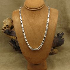 Sterling silver link chain from Italy. The chain is 20" long. Each 4mm wide link is 5/8" long. The clasp is a lobster claw. This is in good condition. Thank you for shopping in our store. Please let us know if you have questions MS-16 k Mabe Pearl Necklace, Diamond Pendant Jewelry, Lapis Pendant, Silver Link Chain, Sterling Silver Heart Pendant, Silver Heart Pendant, Diamond Cross Pendants, Pearl Stud Earrings, Sterling Silver Heart