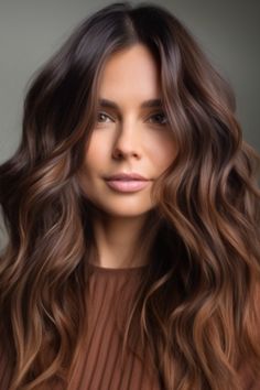 Bronze Highlights On Dark Hair Brunettes, Rich Brown Hair Color Balayage, Cinnamon Brown Hair Balayage, Brunette Hair With Carmel Highlights, Balayage Ideas For Brunettes, Caramel Brunette Hair Color, Dark Hair With Balayage Highlights, Warm Rich Brown Hair, Brunette Hair Inspo Color