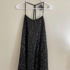 Nastygal Black Sequin Party And/Or Cocktail Dress. Size Small, Can Fit A Small Or Medium. Tags Still Attached. Dress Has T-Back Straps, With Wide V-Neck That Covers Chest. Dress Hits Right Above Knee For Females 5'5" And Below. Great For Parties, Girls Night Out, Clubbing, Or Cocktail Dress. Black Backless Sequin Prom Dress, Black Sequined Mini Dress For Prom, Black Sequin Dress For Prom Season Night Out, Black Sequin Dress For Prom Night Out, Glamorous Backless Dress For Holiday Party, Black Mini Dress For Prom Evening, Black Mini Length Sequin Prom Dress, Chic Black Sequin Dress For Prom Season, Chic Black Sequin Dress For Prom