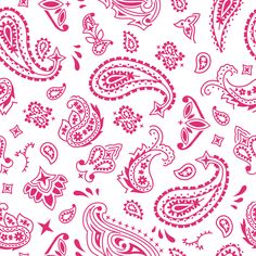 a red and white paisley pattern on a white background