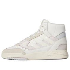 (WMNS) Adidas Originals Drop Step SE 'White Beige' HR1418 - KICKS CREW Sporty High-top Sneakers With White Laces For Spring, Cream High-top Sneakers For Sports, Adidas White High-top Sneakers With Logo, Cream Adidas Sneakers For Streetwear, Sporty Cream Adidas Sneakers, Casual White High-top Sneakers For Light Sports, Cream Athleisure Sneakers For Streetwear, White Casual High-top Sneakers For Sports, Casual White High-top Sneakers For Sports