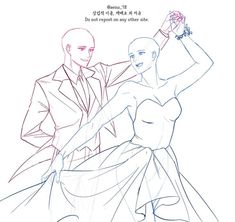 a drawing of a man and woman dancing