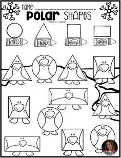 the polar shapes worksheet for kids to learn how to make them look like they are