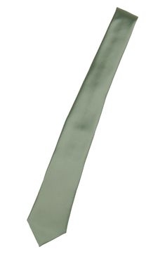 Solid coloring brings effortless versatility to a tie crafted from polished satin to elevate any formal or semiformal look. 3" width; 63" length 100% polyester Dry clean Imported Classic Satin Tie With Satin Finish, Satin Business Ties With Satin Finish, Business Ties With Satin Finish, Silk Standard Tie With Satin Finish, Tie Crafts, Grey Dress Pants, Green Tie, Grey Dress, Dress Pants