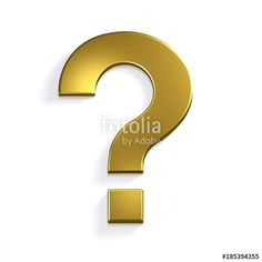 gold question mark on white background with clipping path - free image 34895