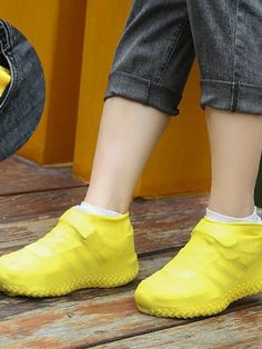 Silicone Rain Boots Cover 1pair Spring Rain Boots With Round Toe, Spring Round Toe Rain Boots, Casual Ankle-high Rain Boots With Rubber Sole, Spring Non-slip Round Toe Boots, Casual Slip-resistant Rain Boots With Round Toe, Yellow Round Toe Rain Boots For Spring, Casual Slip-resistant Round Toe Rain Boots, Casual Slip-resistant Rain Boots, Casual Spring Rain Boots With Round Toe