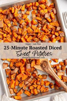 25-Minute Roasted Diced Sweet Potatoes Ranch Sweet Potatoes, Baked Diced Sweet Potatoes, Roasted Diced Sweet Potatoes, Toasted Sweet Potatoes Oven, Roasted White Sweet Potatoes, Roasted Sweet Potato Recipes, Diced Sweet Potatoes, Natural Nurturer, Sweet Potato Oven