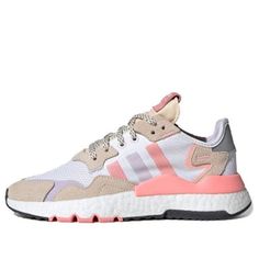 (WMNS) adidas Nite Jogger 'White Glory Pink' FX7459 (SNKR/Retro/Casual/Women's) Adidas Pink Shoes, Pink Adidas Shoes, Adidas Nite Jogger, Nite Jogger, Adidas Pink, Marathon Running Shoes, Pink Adidas, Low Top Sneakers, Pink Shoes