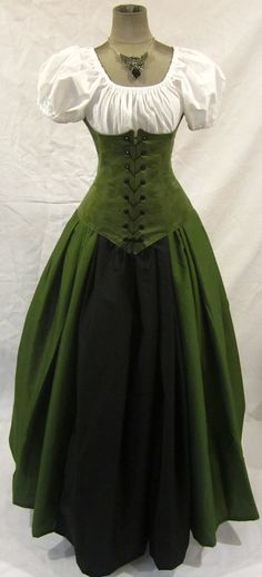 greensuede - medieval wench garb renaissance wench Gaun Abad Pertengahan, Medieval Clothes, Fest Outfits, Medieval Costume, Period Outfit, Medieval Clothing, Medieval Dress, Medieval Fashion, Fantasy Fashion