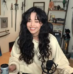 Hangodango on tiktok Black Wavy Hair With Curtain Bangs, Long Wavy Brown Hair Natural, Long Haircuts With Bangs Curly, Wavy Hair Naturally Bangs, Face Framing Layers 2b Hair, Bangs With Long Hair Curly, Natural Wavy Hair Haircut, Wispy Bangs Round Face Curly Hair, Bangs For Round Face Wavy Hair