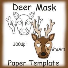 deer mask paper template for crafting and diy crafts with free printables